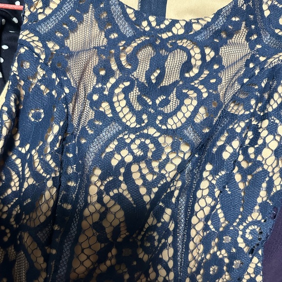 Charlotte Russe Beautiful Dark Blue multi layer lace Dress - Picture 3 of 4
